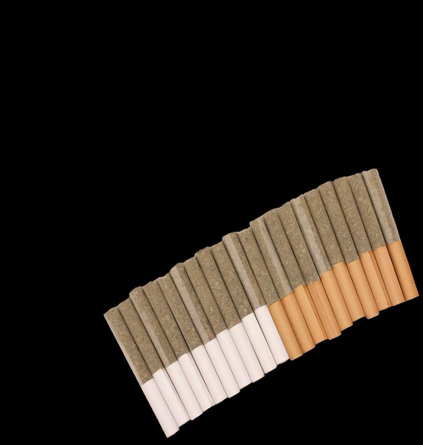 Dawn to Dusk pre-rolls, white tips for Sativa, brown tips for Indica